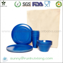 Bamboo fiber dinnerware sets for outdoor wilderness adventures